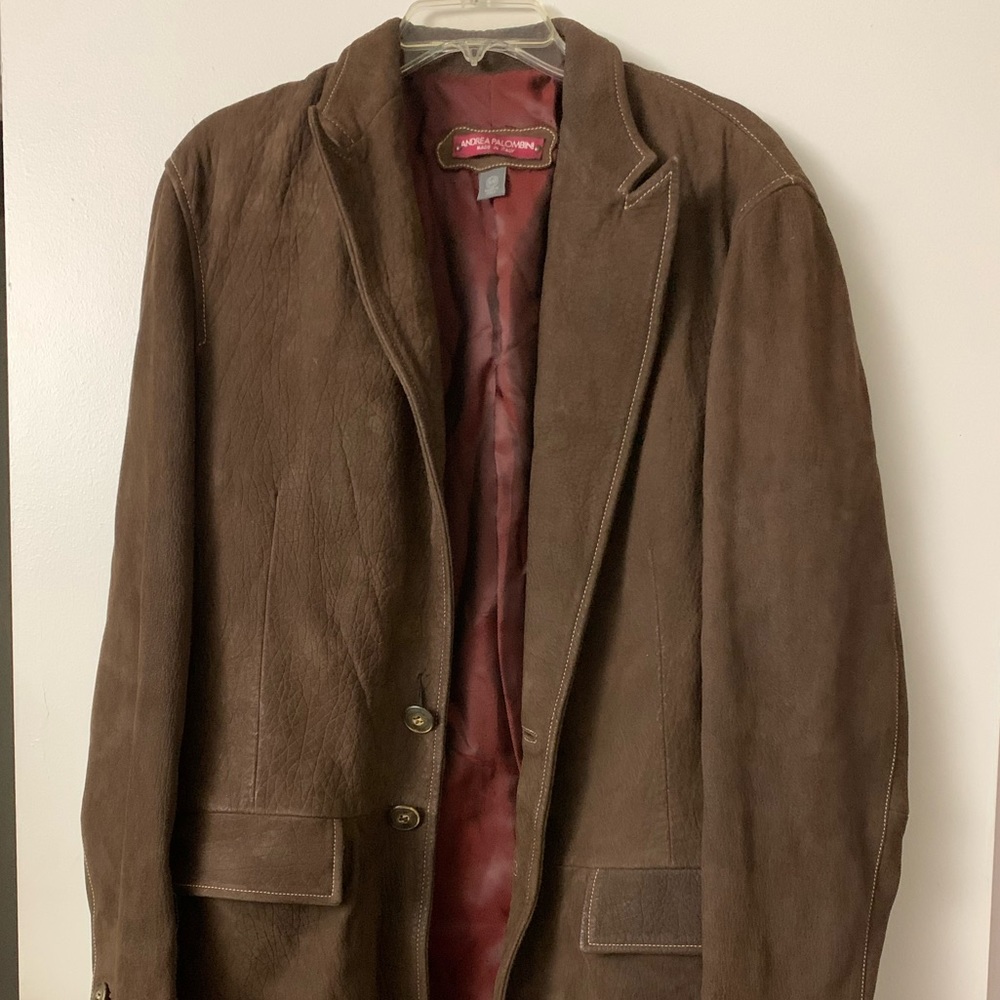 Andrea Palombini Brown Leather Jacket